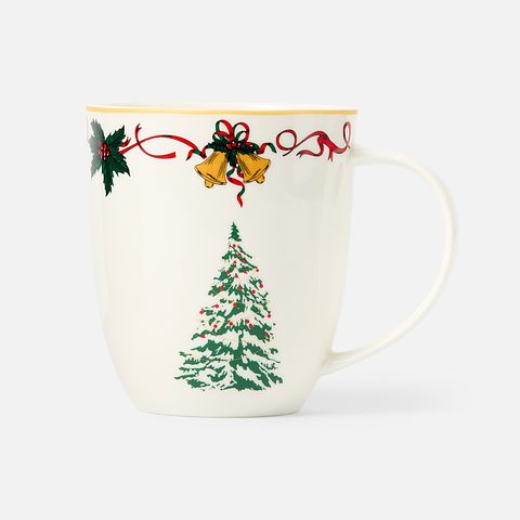 Изображение товара Кружка Ёлка со звёздами новогодняя, фарфор, 370 мл, 1 шт.