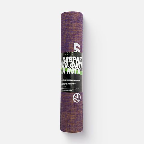 Изображение товара Коврик для фитнеса и йоги Larsen джутовый фиолетовый р183х61х0,5см, 1 шт.