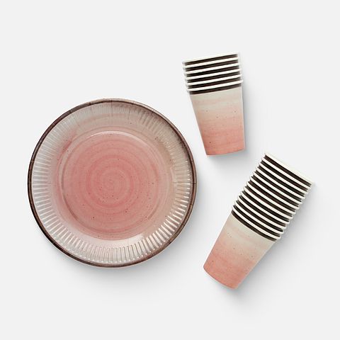 Изображение товара Набор одноразовой посуды ND Play Керамика, тарелки, стаканы, 36 предметов