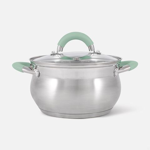 Изображение товара Кастрюля Mallony, из нержавеющей стали, с крышкой, ручки с силиконом, 3,6 л