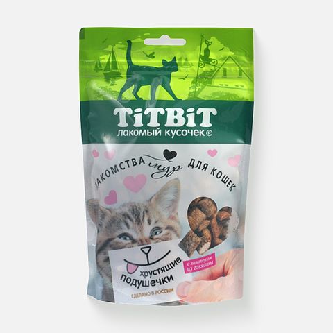 Изображение товара Лакомство Titbit для кошек, с паштетом из говядины, подушечки, 100 г