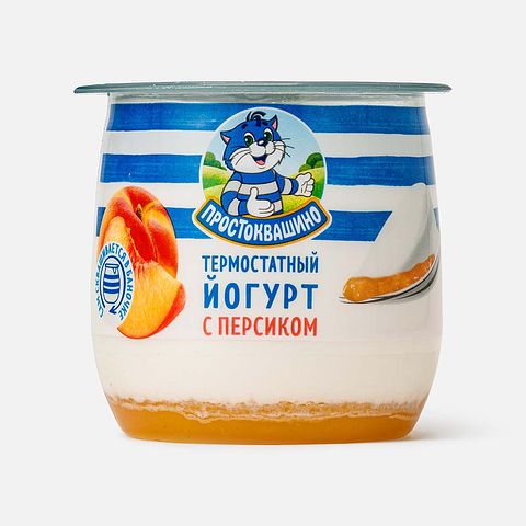 Изображение товара Йогурт Простоквашино, 3,4%, термостатный, персик, 160 г