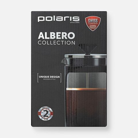 Изображение товара Френч-пресс для чая и кофе Polaris Albero-1000FP, коричневый, 1 л