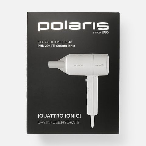 Изображение товара Фен Polaris Phd 2044Ti Quattro Ionic 1900 Вт белый, 1 шт.