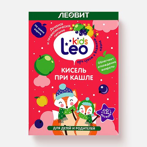 Изображение товара Кисель Leo Kids, c 1 года, при кашле, 5x12 г