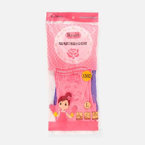 Изображение товара Хозяйственные перчатки, розовые, L