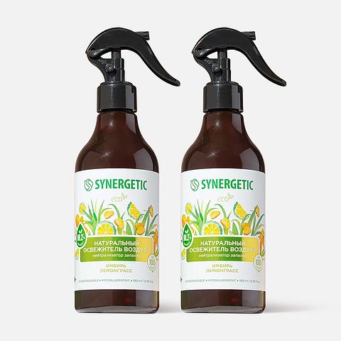 Изображение товара Освежитель воздуха Synergetic Имбирь и лемонграсс, 380 мл, 2 шт.
