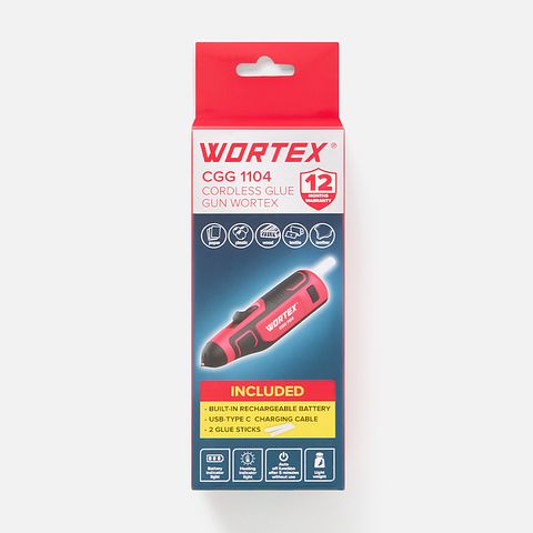 Изображение товара Пистолет клеевой аккумуляторный с АКБ Wortex Cgg 1104 1334530, 1 шт.