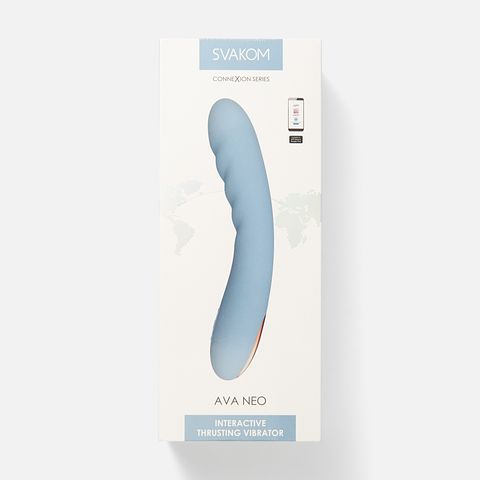 Изображение товара Вибромассажёр Svakom Ava Neo, с возвратно-поступательными движениями, синий, 11,2 см
