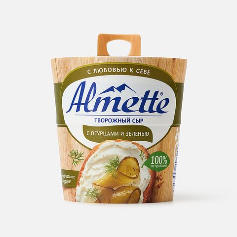 Изображение товара Творожный сыр Almette, мягкий, с огурцами и зеленью, 60%, 150 г