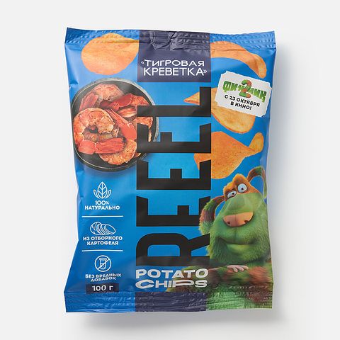 Изображение товара Чипсы Reeel, тигровая креветка, 100 г