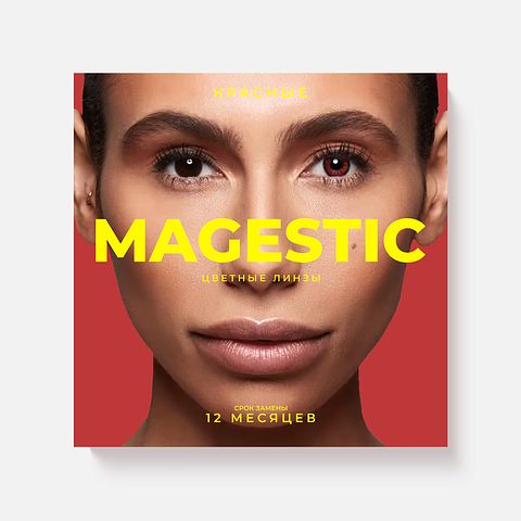 Изображение товара Цветные контактные линзы Magestic 2 линзы R 8,6 0 красные, 1 шт.