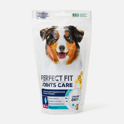 Изображение товара Лакомство Perfect Fit, Joints Care, для собак, с говядиной и рыбьим жиром, 130 г