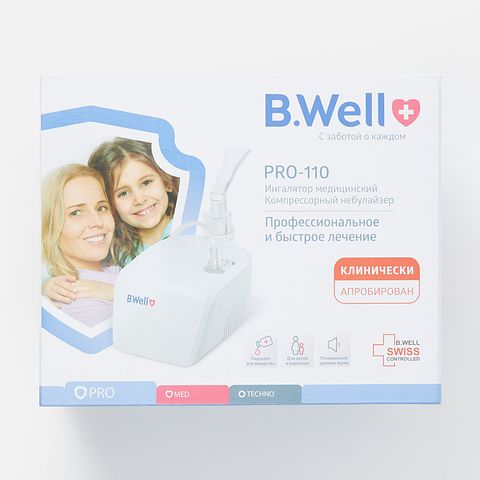 Изображение товара Ингалятор B.Well Pro-110 компрессорный, для взрослых и детей, 1 шт.