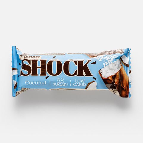 Изображение товара Батончик FitnesShock, без сахара, кокос, 50 г