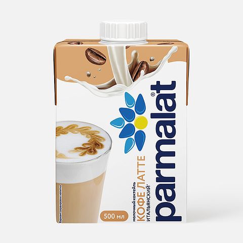 Изображение товара Молочный коктейль Parmalat, кофе латте, 500 мл