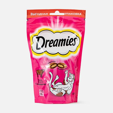 Изображение товара Лакомство Dreamies для кошек, с говядиной, 140 г