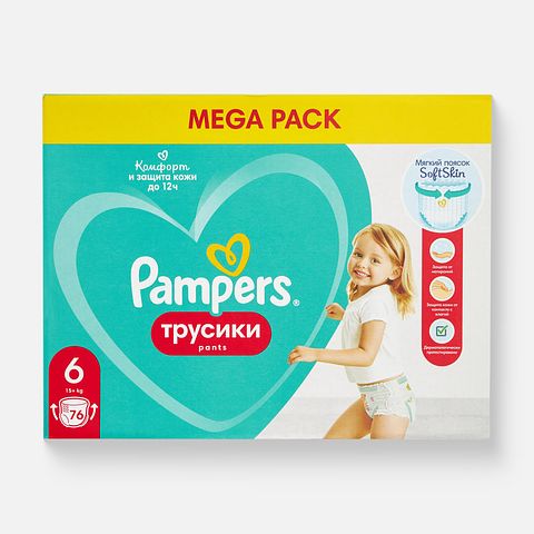 Изображение товара Подгузники-трусики Pampers Pants Extra Large, 15+ кг, 76 шт.