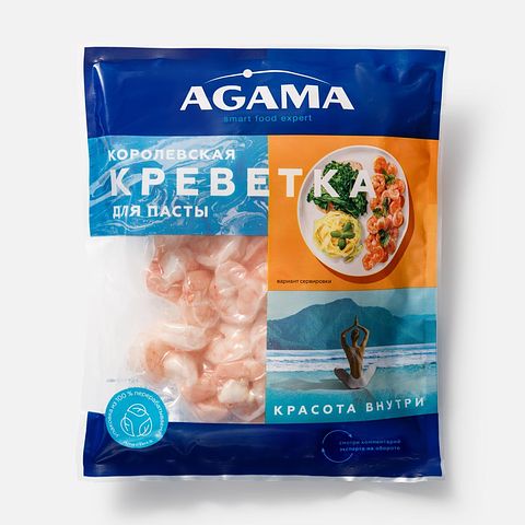 Изображение товара Креветки Agama, королевские, очищенные, для пасты, №4, 300 г