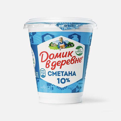 Изображение товара Сметана Домик в деревне, 10%, 300 г
