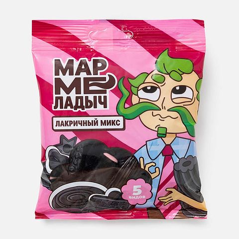 Изображение товара Жевательный мармелад Мармеладыч, Лакричный микс, 70 г