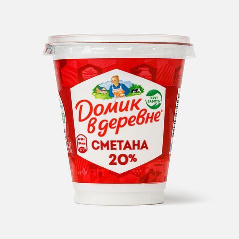 Изображение товара Сметана Домик в деревне, 20%, 300 г
