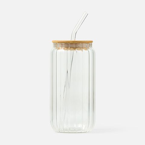 Изображение товара Стакан с деревянной крышкой и трубочкой, 460 мл