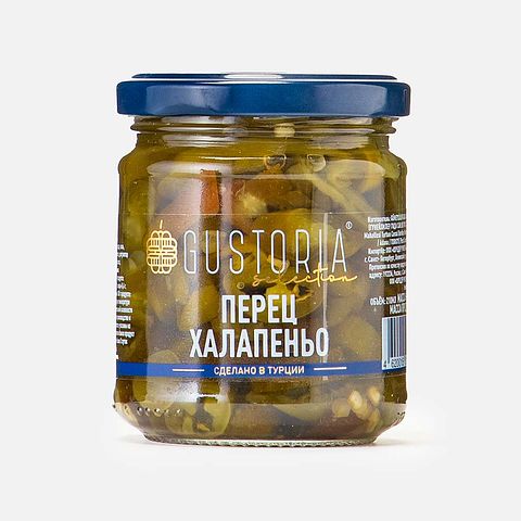 Изображение товара Зелёный перец халапеньо Gustoria, резаный, 210 мл