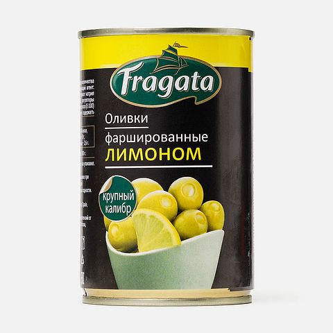 Изображение товара Из Испании: Зелёные оливки Fragata, фаршированные лимоном, 300 г