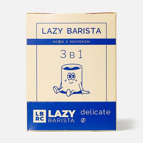 Изображение товара Растворимый кофейный напиток Lazy Barista, Delicate, 3 в 1, в сашетах, 20 шт.