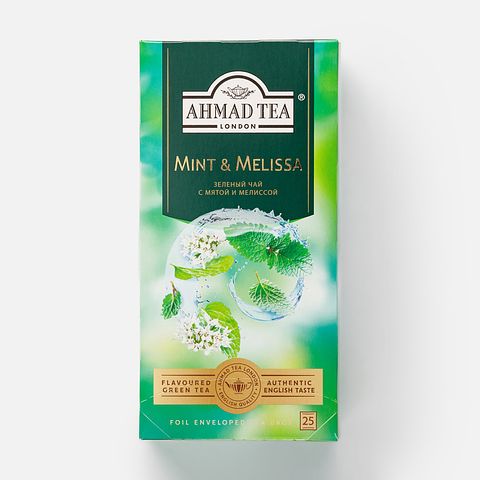 Изображение товара Зелёный чай Ahmad Tea, с мятой и мелиссой, в пакетиках, 25 шт.