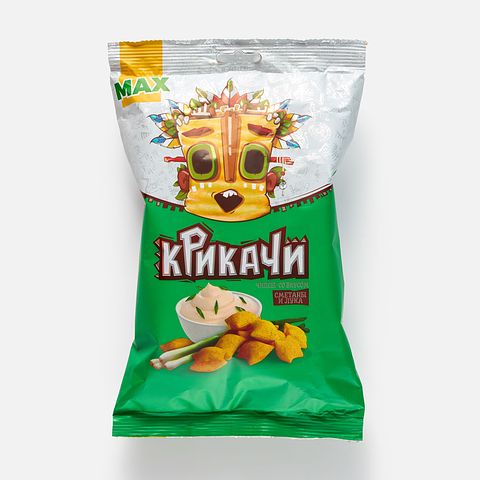 Изображение товара Пшеничные чипсы Крикачи, лук со сметаной, 80 г