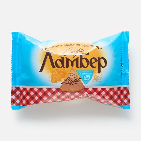 Изображение товара Полутвёрдый сыр Ламбер, Лёгкий, кусковой, 180 г