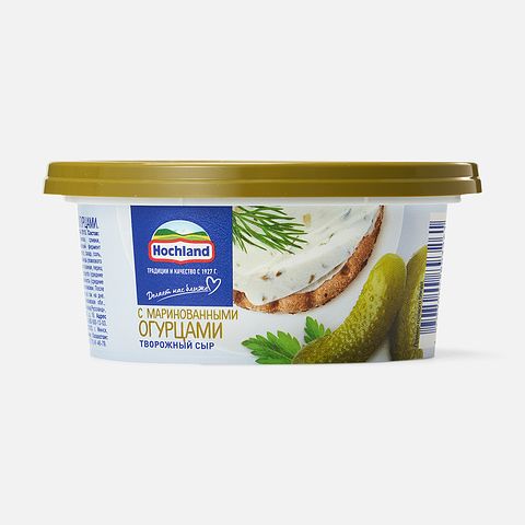 Изображение товара Творожный сыр Hochland, с маринованными огурцами, 60%, 140 г