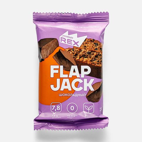 Изображение товара Протеиновое овсяное печенье ProteinRex Flap Jack, без сахара, шоколад, 60 г