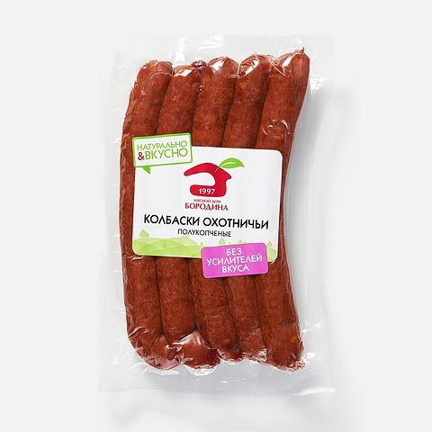 Изображение товара Полукопчёные колбаски МД Бородина, Охотничьи, 230 г