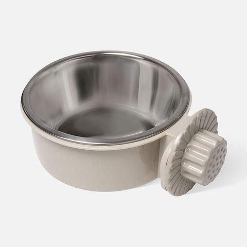 Изображение товара Миска подвесная с пластиковым держателем Triol, серая, 0,365 л