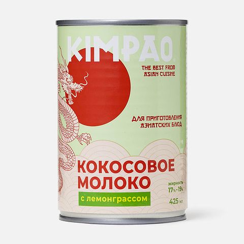 Изображение товара Кокосовое молоко Kimpao, с лемонграссом, 17-19%, 425 мл