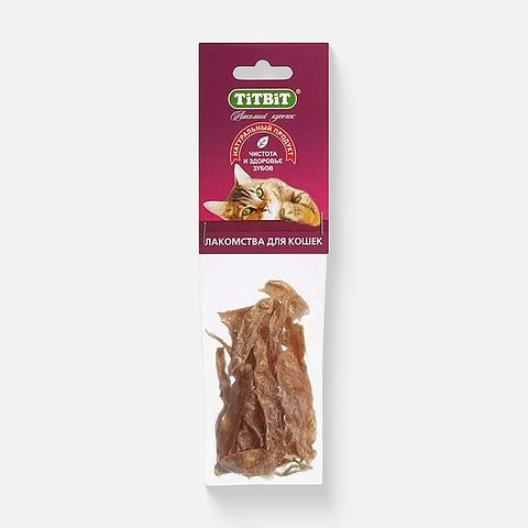 Изображение товара Лакомство Titbit, для кошек, филе куриное, соломка, в мягкой упаковке, 14 г