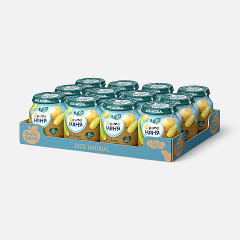 Изображение товара Овощное пюре ФрутоНяня, кабачок и картофель, с 5 месяцев, 12x110 г