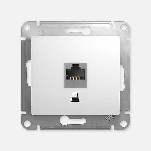 Изображение товара Компьютерная розетка Schneider Electric, Glossa, 1-местная, белая, 1 шт.