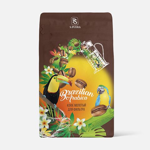 Изображение товара Кофе молотый S.Pudra Arabica 100%, для фильтра и чашки, 250 г