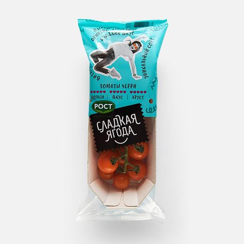 Изображение товара Оранжевые томаты черри Сладкая ягода, на ветке, 200 г