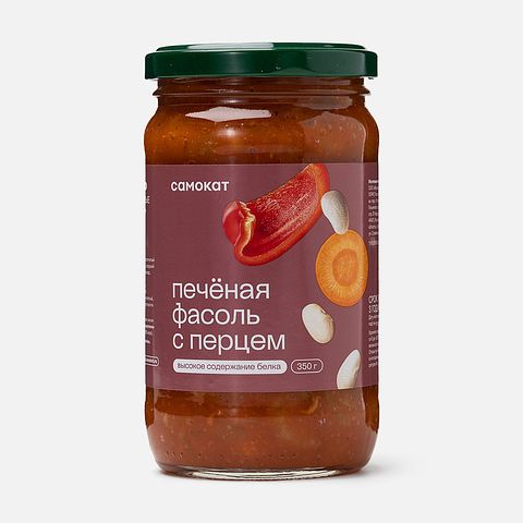 Изображение товара Печёная фасоль Самокат, с перцем, 350 г