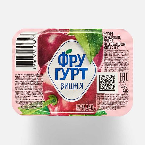 Изображение товара Йогурт Фругурт, 2%, с вишней, 240 г