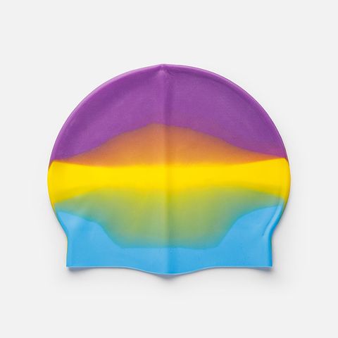 Изображение товара Из Китая: Шапочка для плавания Mystyle для взрослых, фиолетово-оранжево-голубая, 1 шт.