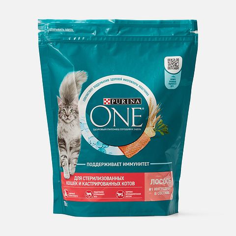 Изображение товара Сухой корм Purina One, для стерилизованных кошек, с лососем, 750 г