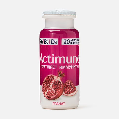 Изображение товара Кисломолочный напиток Actimuno, 1,5%, с гранатом, 95 г