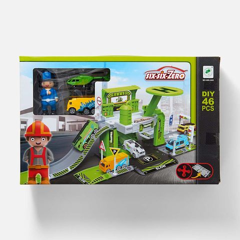 Изображение товара Набор Six-six-Zero, парковка с 2 машинами, самолётом, фигуркой