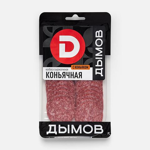 Изображение товара Сырокопчёная колбаса Дымов, Коньячная, нарезка, 90 г